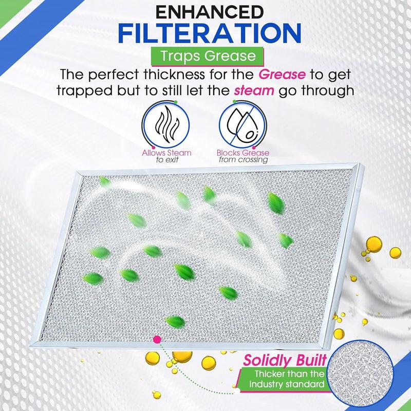 Bagean Stove Hood Vent Filter 11.8" x 17.35" BPS1FA36 Compatible with Broan Range Hood Filter Replacement - Fit's Allure Range Overhead Aluminum Screen - Blocks Grease & Filters Over Oven Air (1-Pack) - Image 4